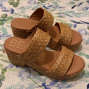 Beach by Matisse Women's Brown Wedge Sandals 9